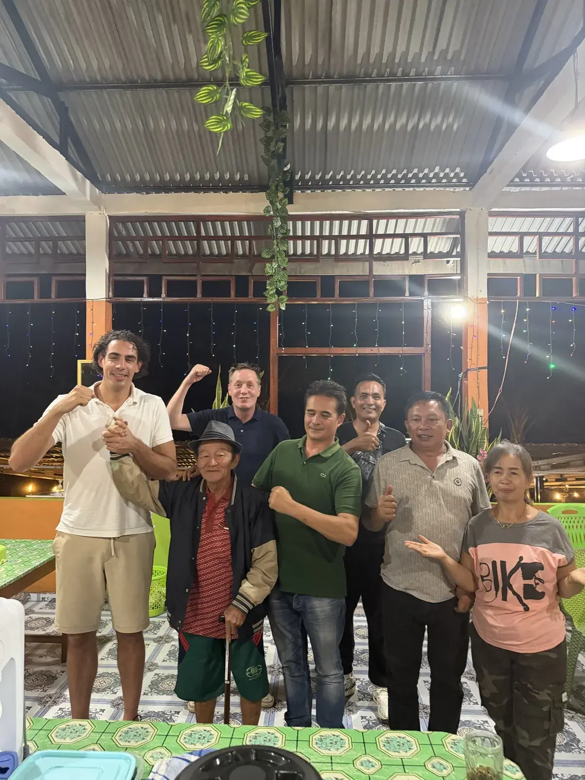 Guests and hosts at the restaurant