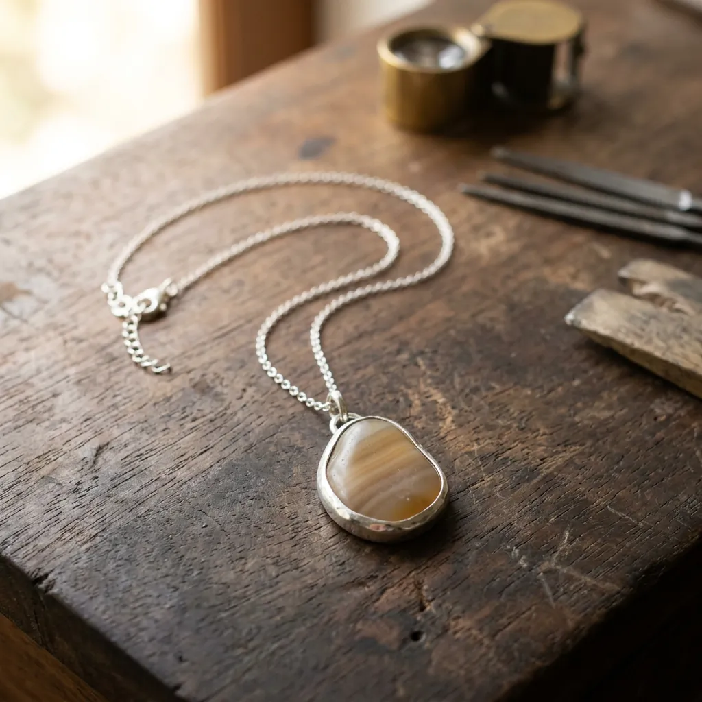 Necklace in silver with your own stone